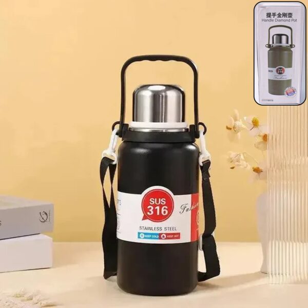 Stainless Steel Airtight Insulated Thermos Bottle (1200Ml Approx) - Front View by Nari Haat, Indian ethnic wear, wome...