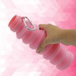 Foldable Silicone Leak Proof Sports Travel Water Bottle for  Gym Hiking 1 Pc 24 cm - Back View by Nari Haat, Indian e...