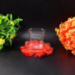 6pc Transparent Diamond Medium Serving Glass Set, Glass Set for Water, Juice etc - Back View by Nari Haat, Indian eth...