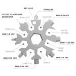 Durable 18-in-1 Snowflake Multi-Tool – Bottle Opener & Screwdriver Wrench Kit - Back View by Nari Haat, Indian ethn...