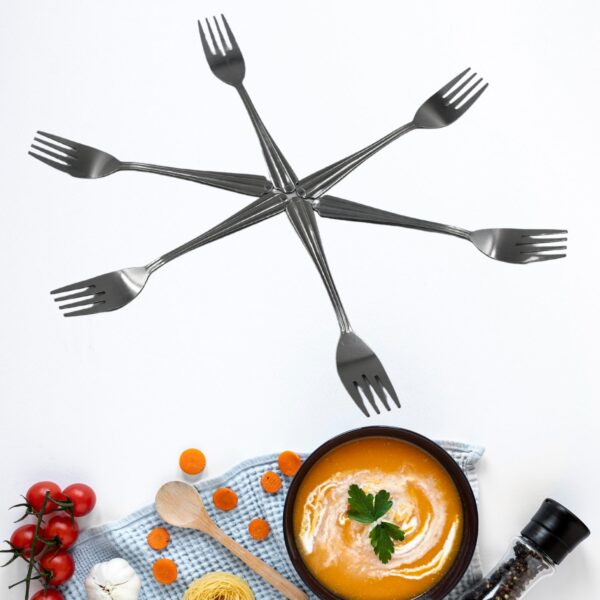 STEEL FORKS SET OF 6 - FORK SET FOR HOME AND KITCHEN FORK HIGH QUALITY PREMIUM FORK SET (6 PC SET ) - Front View by N...