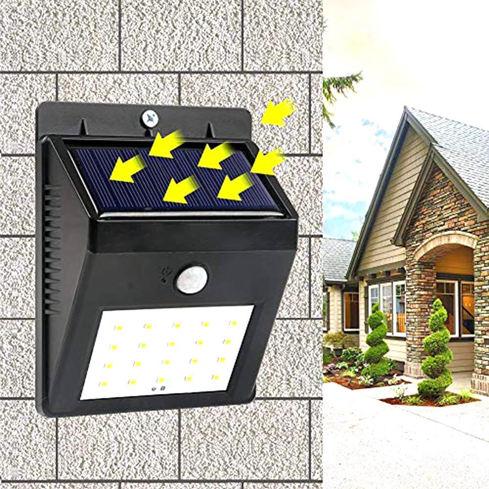 Black Solar Security LED Night Light for Garden