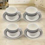 Ceramic Tea / cups and Saucer / Rakabi Set of 12 Pcs - Back View by Nari Haat, Indian ethnic wear, women clothing, de...