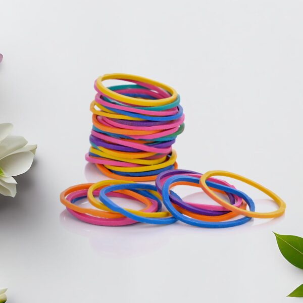 Strong & Reusable Rubber Bands: Multicolor (1.5 Inch 100 GM) - Front View by Nari Haat, Indian ethnic wear, women clo...