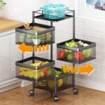 Metal High Quality Kitchen Trolley Kitchen Organizer Items and Kitchen Accessories Items for Kitchen Rack Square Desi...
