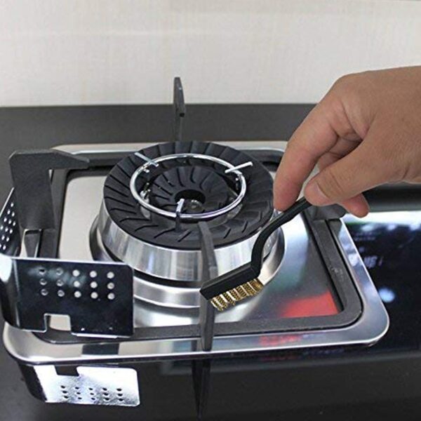 3pc Mini Wire Brush Set Brass Nylon Stainless Steel Bristles Household Cleaning Brush for Gas Stove, Smoke Machine To...