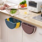 Wall Mounted Hanging Trash Can With Adhesive Hook,  Garbage Bin for Kitchen Cabinet Door, Small Collapsible Foldable ...