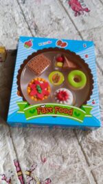 3D Fast Food Erasers Set, Cute Mini Colorful Erasers for Kids Gift & School (5 Pcs) - Neckline Detail by Nari Haat, I...