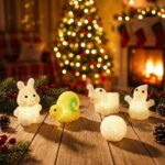 Christmas MULTI SHAPE SMALL LIGHT LAMPS LED SHAPE CRYSTAL  CHRISTMAS NIGHT LIGHT LAMP (6 PC SET) - Closeup Embroidery...