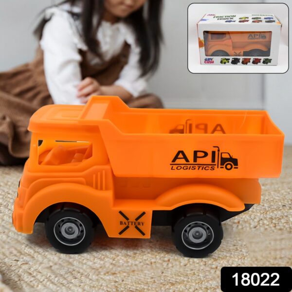 Friction Powered Dumper Toy Truck For Kids | With Opening Container Feature | Strong & Durable Plastic Material | Ind...