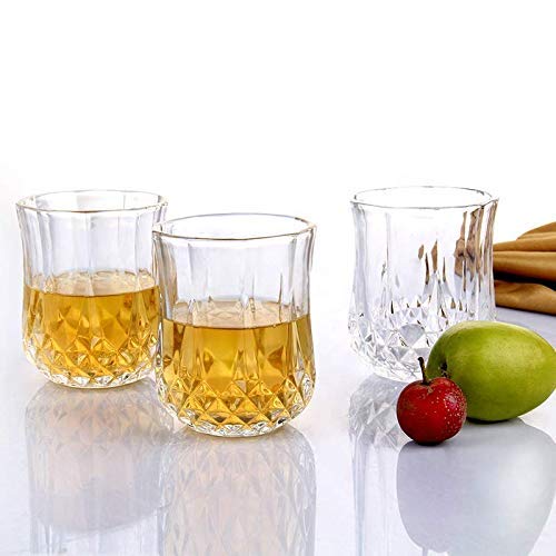 41FsGzQ9UVL.jpg Heavy unbreakable Stylish look fully Transparent Glasses Set 250 ml (6pcs) - Front View by Nari Haat, Indian ethnic w...