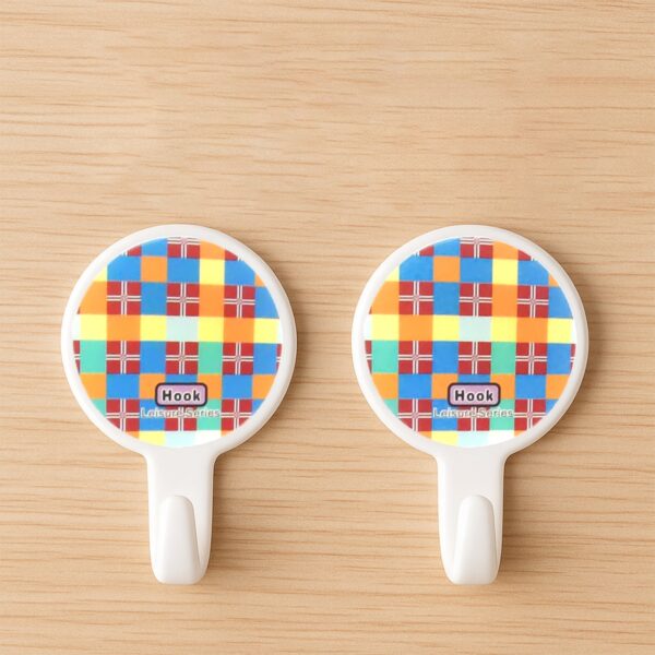 Strong Self-Adhesive Hooks (2 Pc): Heavy Duty, Waterproof, All-Purpose - Front View by Nari Haat, Indian ethnic wear,...