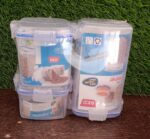 Rectangle Food Storage Containers: Airtight, Leak-Proof Lids (3-Pack, Clear ABS) - Full Detail by Nari Haat, Indian e...