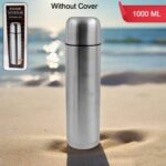 Vacuum Flask Without Cover, 18/8 Stainless Steel | Hot and Cold Water Bottle with Push-Down Lid | Double Walled Stain...