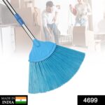 Broom with Long Stainless Steel Rod and Extendable Cobweb Cleaner Stick - With Dupatta by Nari Haat, Indian ethnic we...