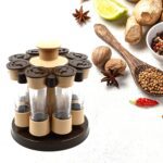 Revolving Spice Rack, 8 Spice jars with 120 ml, Condiment Set - Front View by Nari Haat, Indian ethnic wear, women cl...