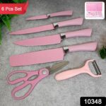 Stainless Steel Non Stick Ceramic Coating 6 Pcs Chef Kitchen Knife Set - With Dupatta by Nari Haat, Indian ethnic wea...