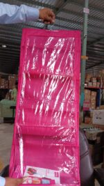 6 Pockets Hanging Purse Handbag Organizer Clear Hanging Shelf Bag (1 Pc) - Fabric Detail by Nari Haat, Indian ethnic ...