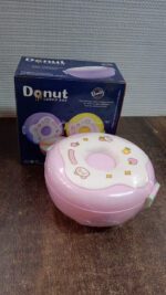 Donut Shaped Double Insulated 3 Compartment Lunch Box (1 Pc / Mix Color) - Full Detail by Nari Haat, Indian ethnic we...