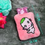 Pink Cartoon Small Hot Water Bag with Cover for Pain Relief - Back View by Nari Haat, Indian ethnic wear, women cloth...
