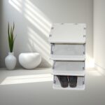Foldable Shoe Rack (1 Pc, 4 Layers): Space-Saving, Entryway Storage - Back View by Nari Haat, Indian ethnic wear, wom...