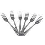 STEEL FORKS SET OF 6 - FORK SET FOR HOME AND KITCHEN FORK HIGH QUALITY PREMIUM FORK SET (6 PC SET ) - Back View by Na...
