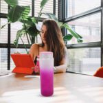 Motivational Glass Water Bottle Colorful portable Water Glass Bottle (350 ML) - Closeup Embroidery by Nari Haat, Indi...