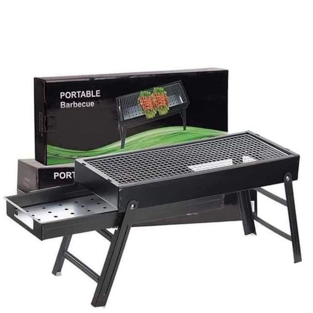 Folding portable BBQ grill set