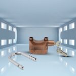 Security Alarm Metallic Lock System with 3 Keys (1 Set / Mix Color) - Back View by Nari Haat, Indian ethnic wear, wom...