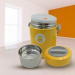 HEAVY LEAK-PROOF STAINLESS STEEL LUNCH BOX/ TIFFIN BOX, 2 COMPARTMENT - Front View by Nari Haat, Indian ethnic wear, ...