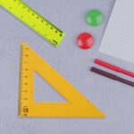 4-Piece Geometry Set, Triangle Ruler Protractor Straight Ruler - Neckline Detail by Nari Haat, Indian ethnic wear, wo...