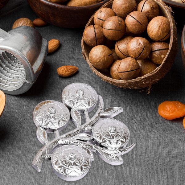 Tree Shape 4 Compartment Mukhwas Dani Serving Tray For Home & Kitchen Use - Front View by Nari Haat, Indian ethnic we...