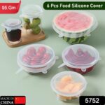 Silicone Stretch Lids, Microwave & Freezer Safe Food Covers (6 Pcs Set /95 Gm ) - With Dupatta by Nari Haat, Indian e...