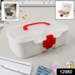 3-Compartment First Aid Box – Portable Medicine Storage with Tray & Clear Lid - With Dupatta by Nari Haat, Indian e...