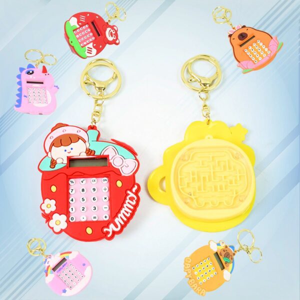 Mini Digital calculator Keychain (1 pc / Mix Design) - Front View by Nari Haat, Indian ethnic wear, women clothing, d...