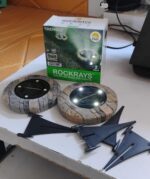 Disk Lights Slate – Heavy Duty Outdoor Solar Pathway Lights – 4 LED (2 Pc) - Fabric Detail by Nari Haat, Indian e...