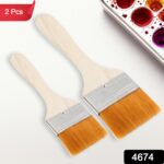 Flat Paint Big Size Brush for Watercolor & Acrylic Painting( Multicolor 2 Pc Set) - With Dupatta by Nari Haat, Indian...