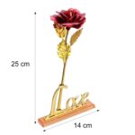 24k Gold Rose,hicoosee Gold Foil Plated Rose with LOVE Stand and Gift Box - Neckline Detail by Nari Haat, Indian ethn...