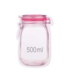 Reusable Airtight Seal Plastic Food Storage Mason Jar Zipper (500ml) - Neckline Detail by Nari Haat, Indian ethnic we...
