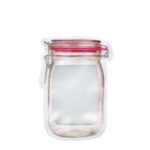 Reusable Airtight Seal Plastic Food Storage Mason Jar Zipper (500ml) - Back View by Nari Haat, Indian ethnic wear, wo...