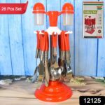 Luxury Cutlery Set for Dining Table Stainless Steel 26-Piece Set With Stand (1 Set - With Dupatta by Nari Haat, India...