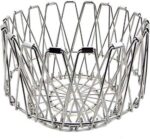 Multipurpose Fruit Basket Stainless Steel Wire Bowl Foldable Basket - Neckline Detail by Nari Haat, Indian ethnic wea...