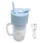 2 In1 Portable Crusher Juicer With Handle & Straw for Smoothie Sipper USB Rechargeable (340 ml) 6 Stainless Steel Bla...