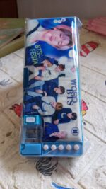 Multipurpose Compass Box (2 Compartments): Cartoon Pencil Case for Kids - Fabric Detail by Nari Haat, Indian ethnic w...