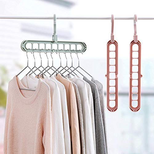 51h0FUcjcWL.jpg Anti-Skid Plastic 9-Holes Magic Wardrobe Folding Hangers - Front View by Nari Haat, Indian ethnic wear, women clothin...