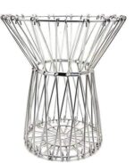 Multipurpose Fruit Basket Stainless Steel Wire Bowl Foldable Basket - Back View by Nari Haat, Indian ethnic wear, wom...