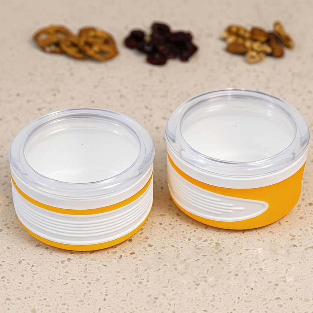 Airtight Plastic Storage Container Set (2 pieces, 550ml) - Front View by Nari Haat, Indian ethnic wear, women clothin...