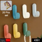 Self Adhesive Waterproof Wall Hooks for Multipurpose Home Storage (20 Pcs Set) - With Dupatta by Nari Haat, Indian et...