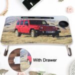 Multi Purpose Laptop Desk for Study Reading Foldable with Cupholder  58×38 cm - Front View by Nari Haat, Indian ethn...