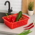 Plastic 1 Pc Kitchen Small Size Dish Rack Drainer Vegetables and Fruits (29x22CM) - Front View by Nari Haat, Indian e...